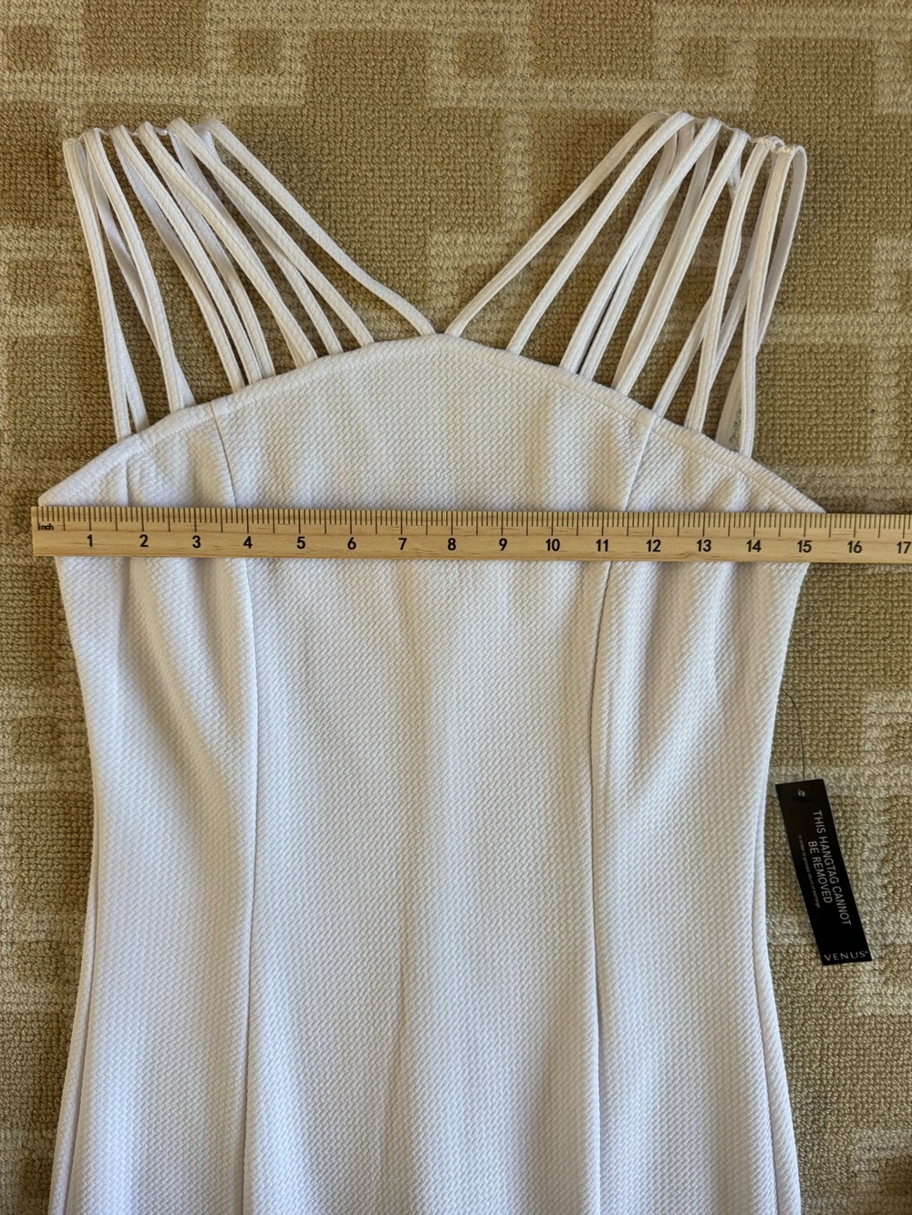 VENUS White Strappy Mermaid Maxi Dress Formal Evening Gown Wedding Bridal Size 4 - Picture 6 of 11